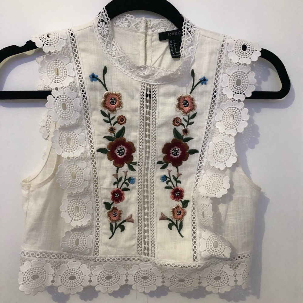 bohemian floral style tank top crop top